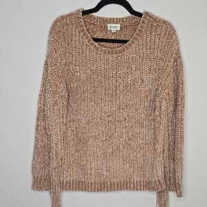 BiBi Tan Crew Neck Sweater Cozy Knit Casual
